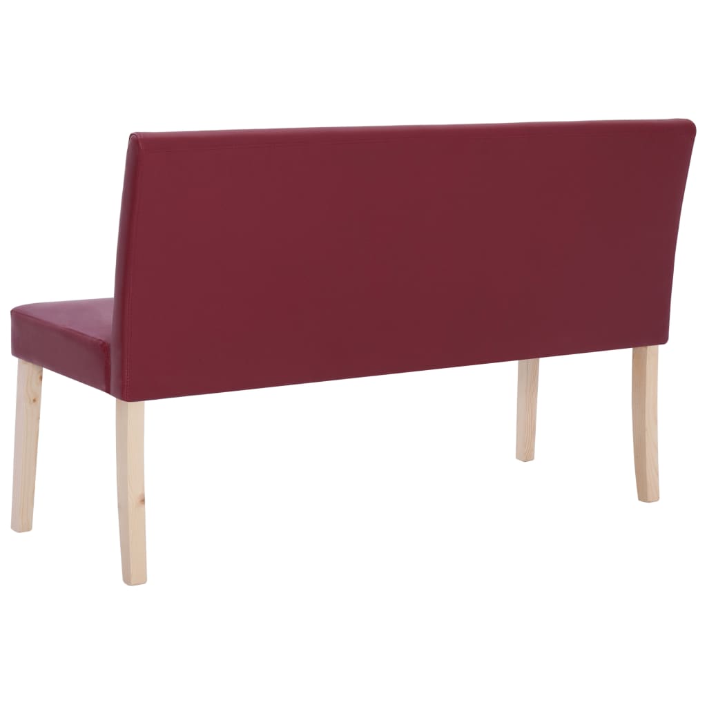 Klupa od umjetne kože 139,5 cm crvena boja vina