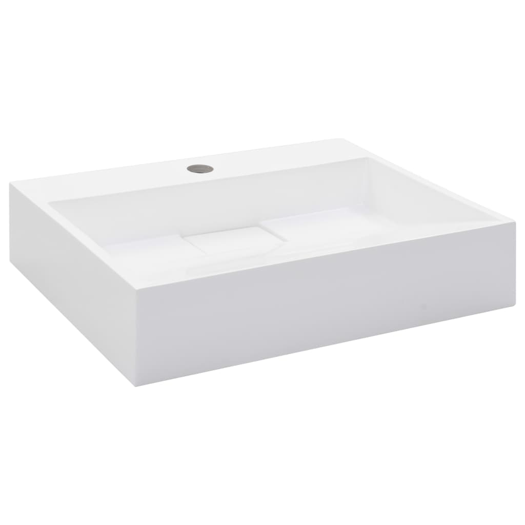 Umivaonik od lijevanih minerala/mramora 50 x 38 x 13 cm bijeli