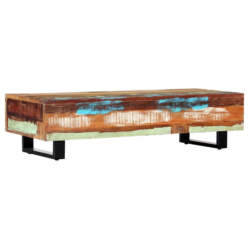 Stolić za kavu od obnovljenog drva i čelika 120 x 50 x 30 cm