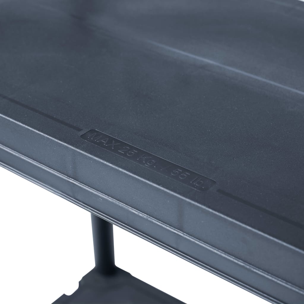 Stalci za pohranu 2 kom crni 60 x 30 x 138 cm plastični