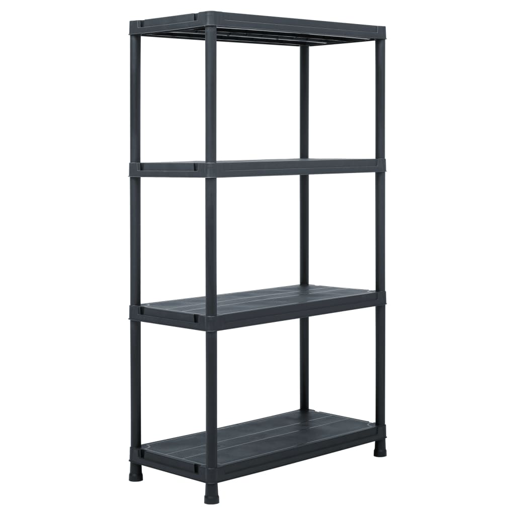 Stalci za pohranu 5 kom crni 60 x 30 x 138 cm plastični