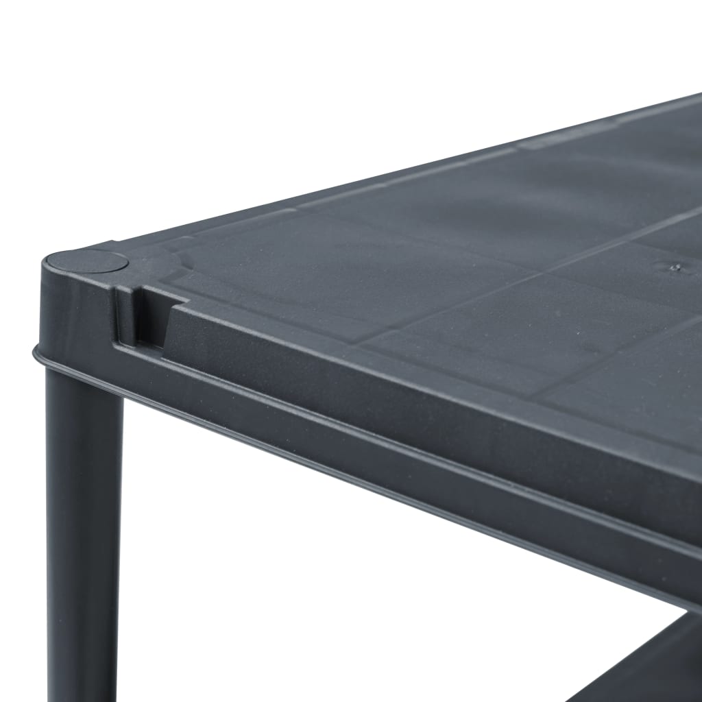 Stalci za pohranu 5 kom crni 60 x 30 x 138 cm plastični