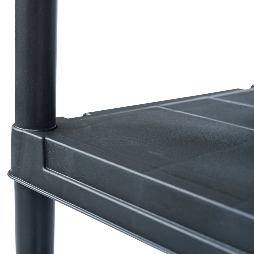 Stalci za pohranu 5 kom crni 125 kg 60 x 30 x 180 cm plastični