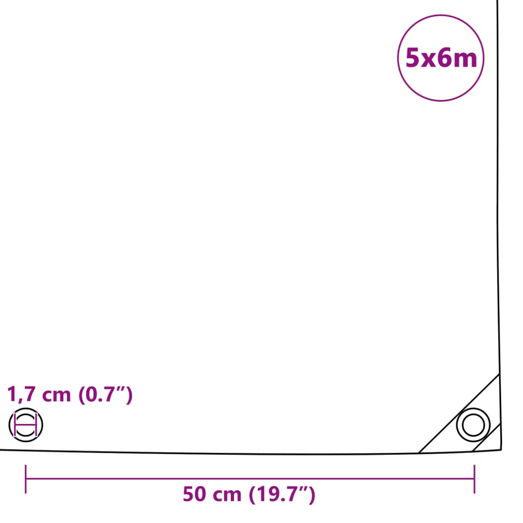 Cerada 650 g/m² 5 x 6 m siva