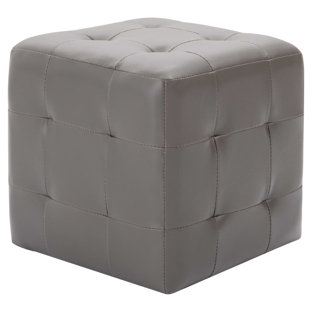 Noćni ormarići od umjetne kože 2 kom sivi 30 x 30 x 30 cm