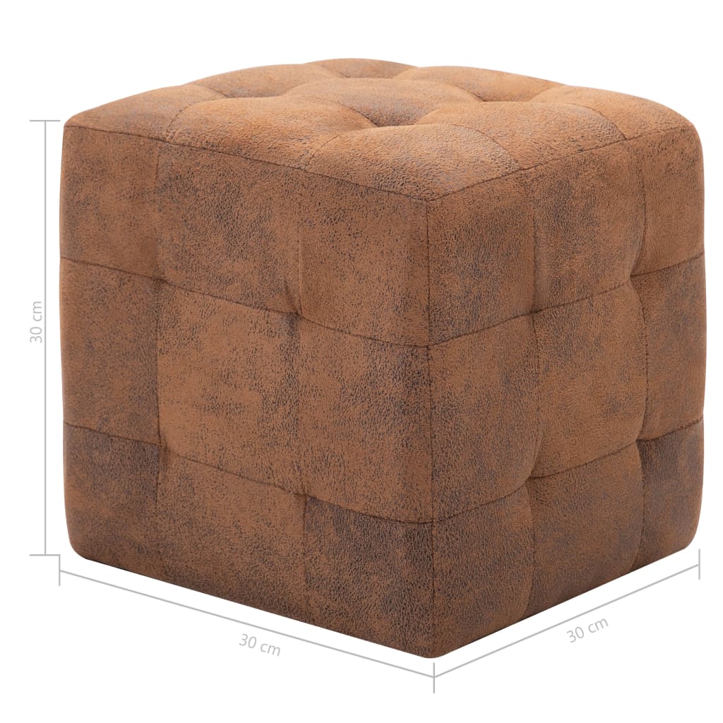 Noćni ormarići 2 kom smeđi 30 x 30 x 30 cm umjetna brušena koža