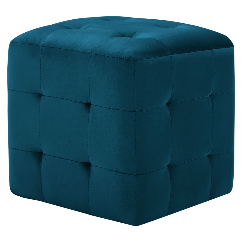 Noćni ormarići 2 kom plavi 30x30x30 cm od baršunaste tkanine