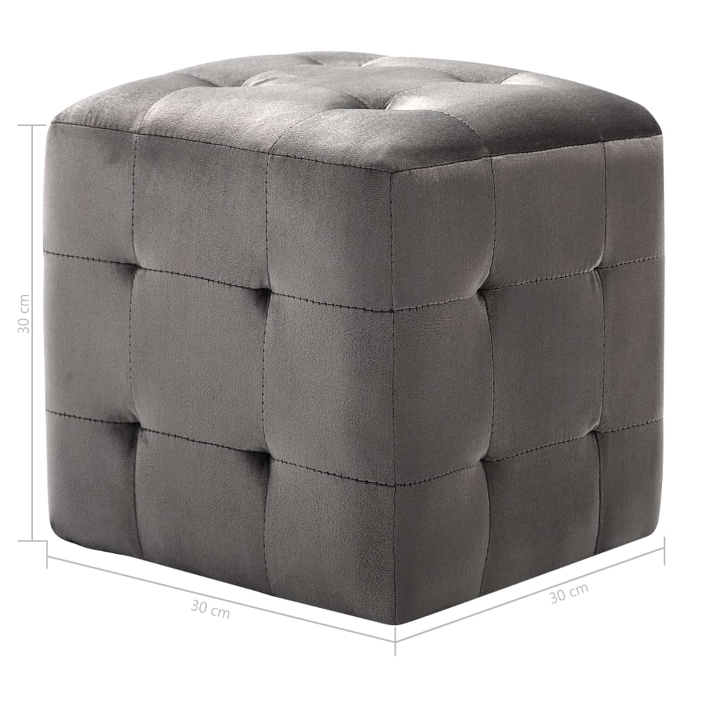 Noćni ormarići 2 kom sivi 30 x 30 x 30 cm od baršunaste tkanine