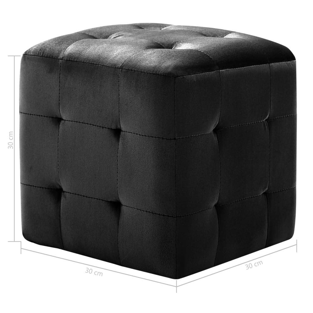 Noćni ormarići 2 kom crni 30 x 30 x 30 cm od baršunaste tkanine