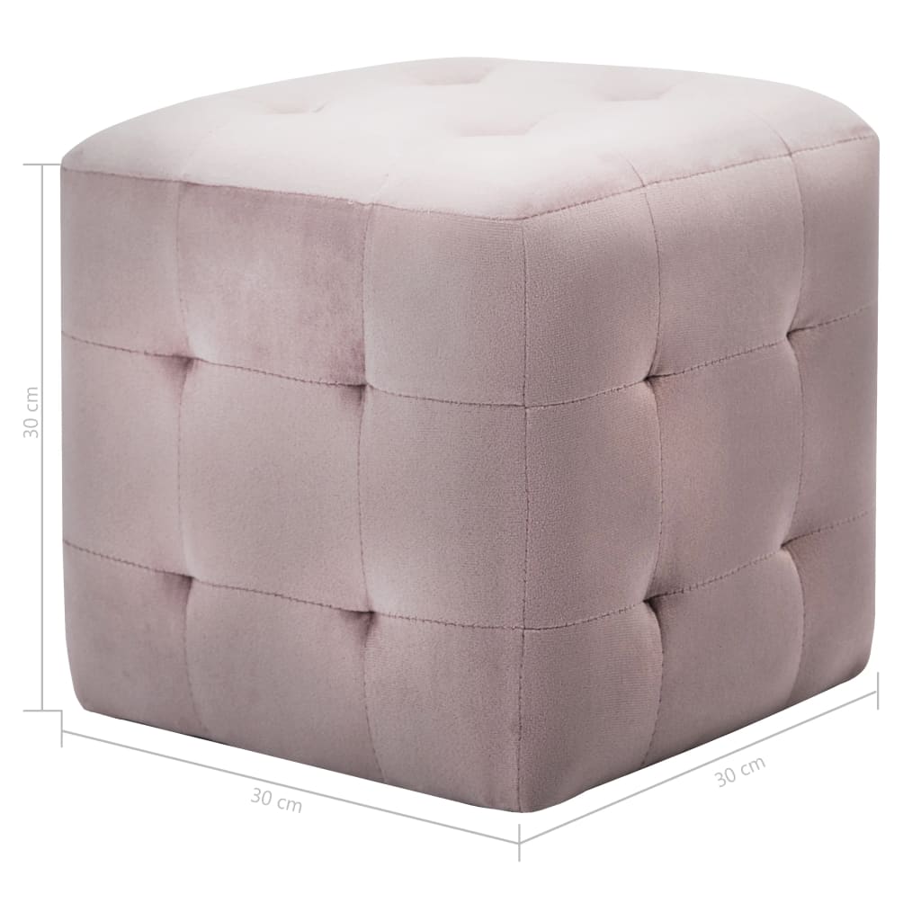 Noćni ormarići 2 kom rozi 30 x 30 x 30 cm od baršunaste tkanine
