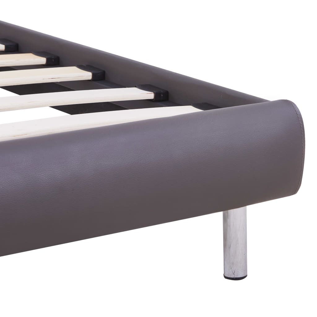 Okvir za krevet od umjetne kože s LED svjetlom sivi 90 x 200 cm