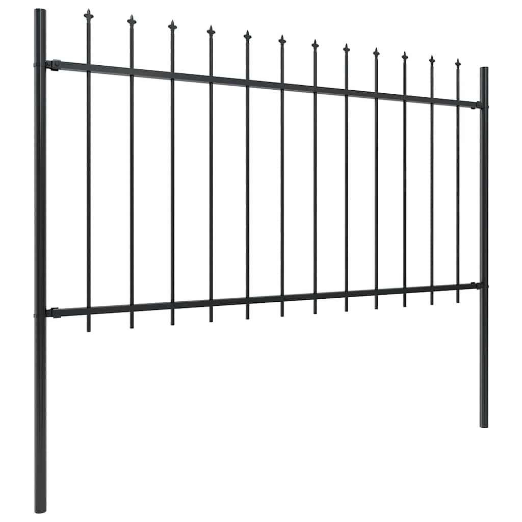 Vrtna ograda Woerden s vrhom koplja čelik 181x100 cm crna