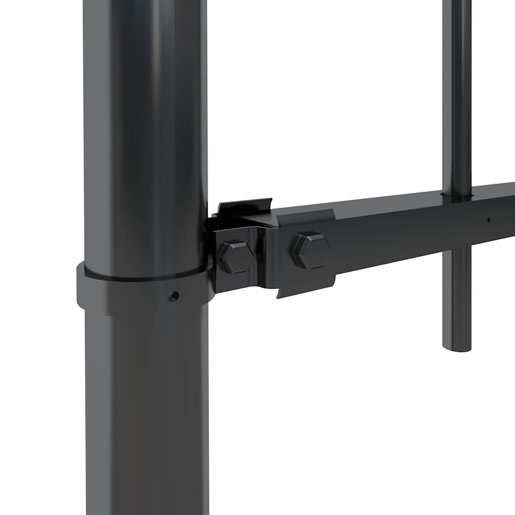 Vrtna ograda BOXTEL s obručem na vrhu čelik 181x100 cm crna