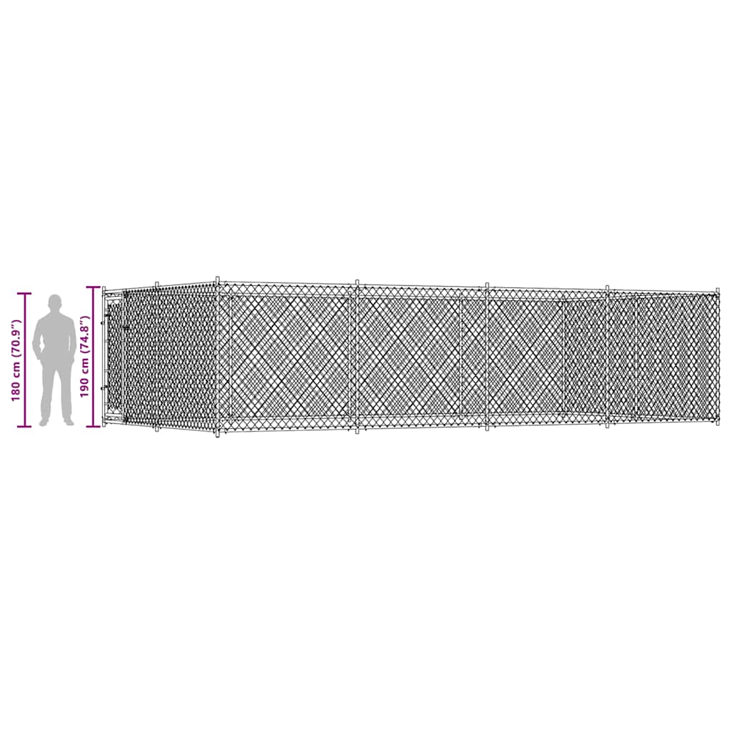 Vanjski kavez za pse 7,6 x 3,8 x 1,9 m