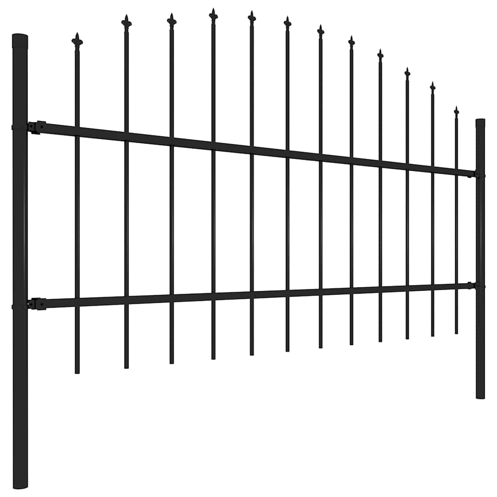 Vrtna ograda Woerden s vrhom koplja čelik 170x100 cm crna