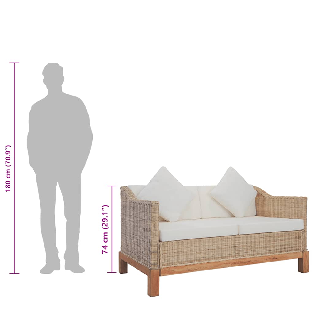Dvosjed od prirodnog ratana s jastucima