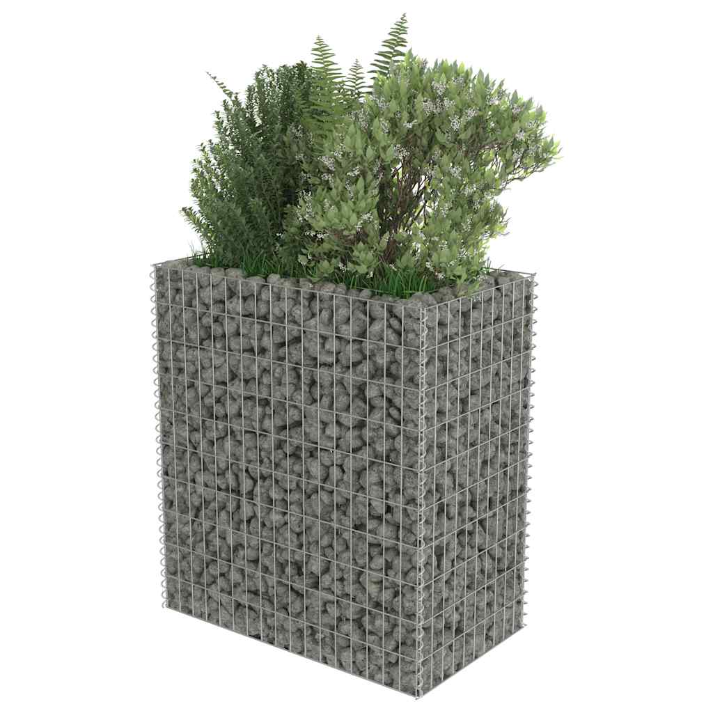 Gabionska sadilica od pocinčanog čelika 90 x 50 x 100 cm