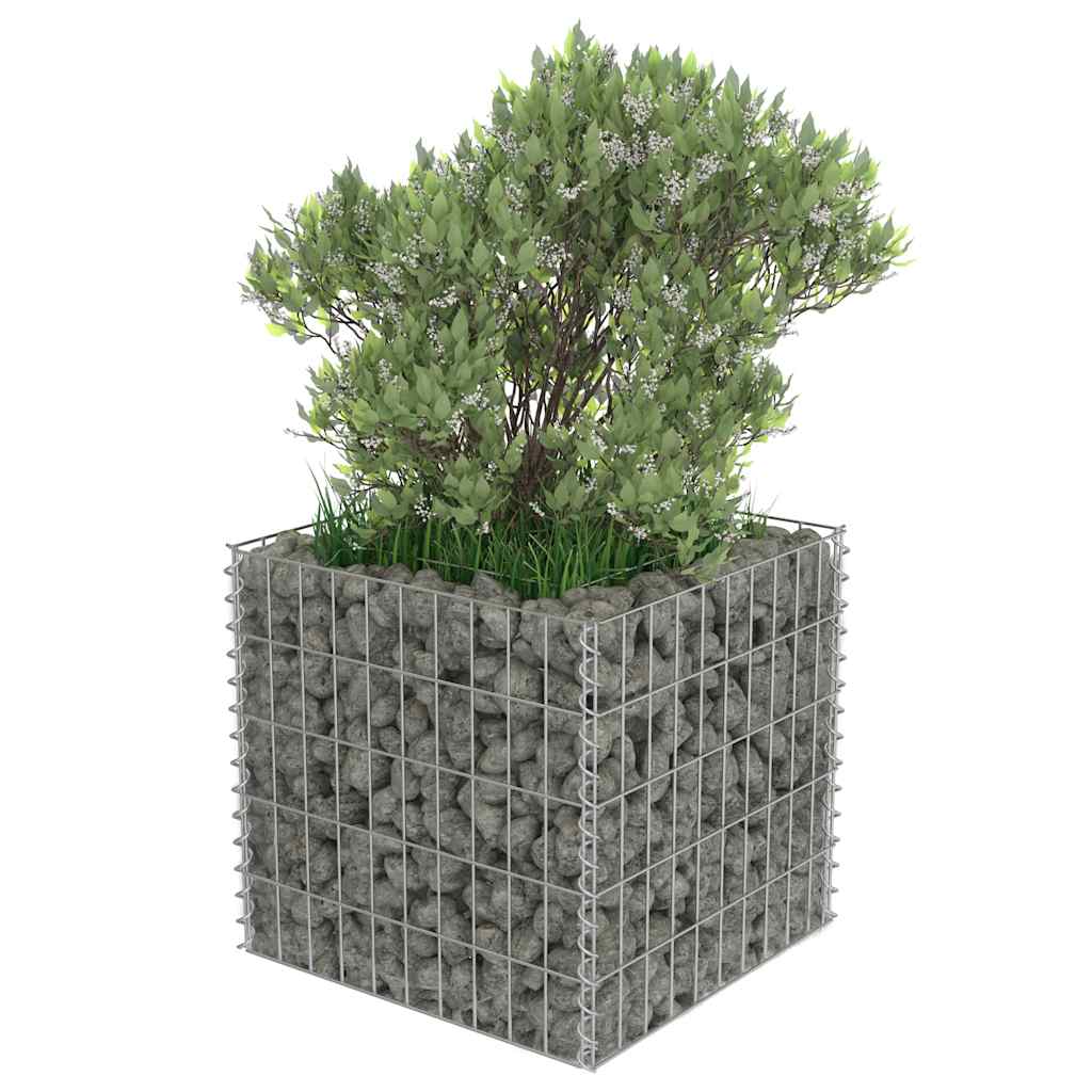 Gabionska sadilica od pocinčanog čelika 50 x 50 x 50 cm