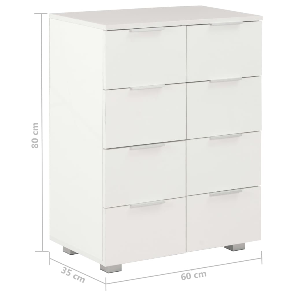 Komoda visoki sjaj bijela 60 x 35 x 80 cm od konstruiranog drva