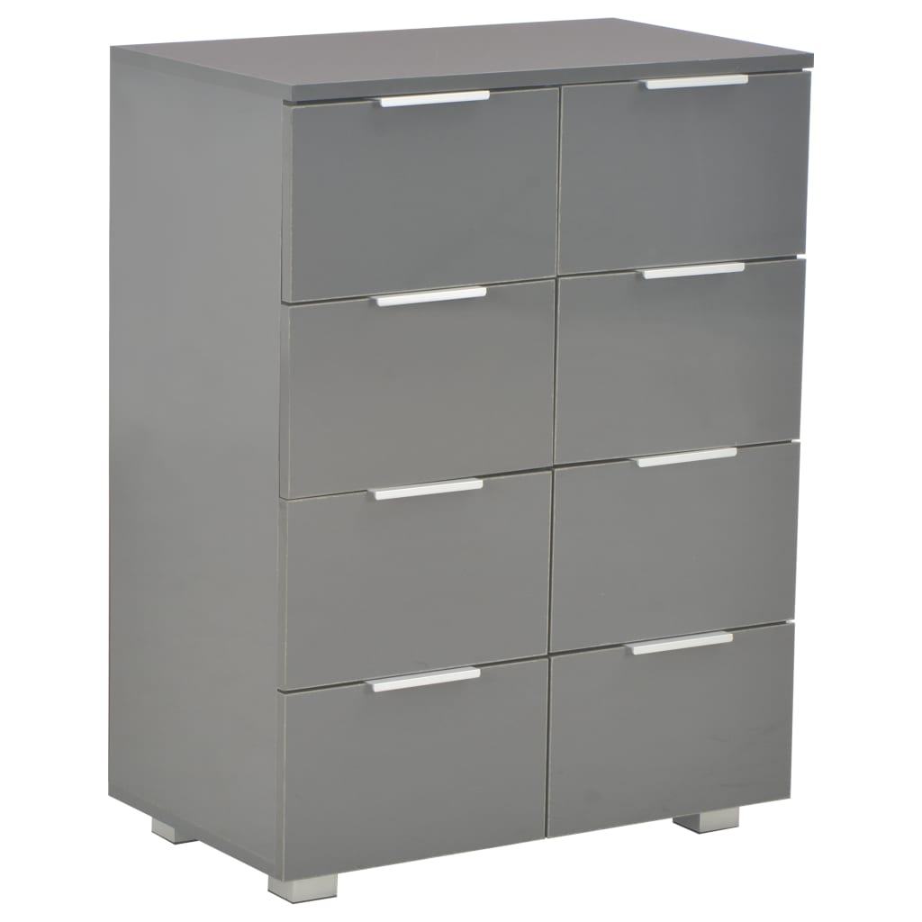 Komoda visoki sjaj siva 60 x 35 x 80 cm od konstruiranog drva