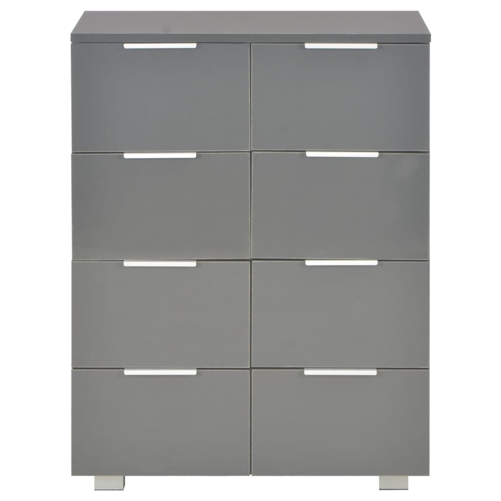 Komoda visoki sjaj siva 60 x 35 x 80 cm od konstruiranog drva