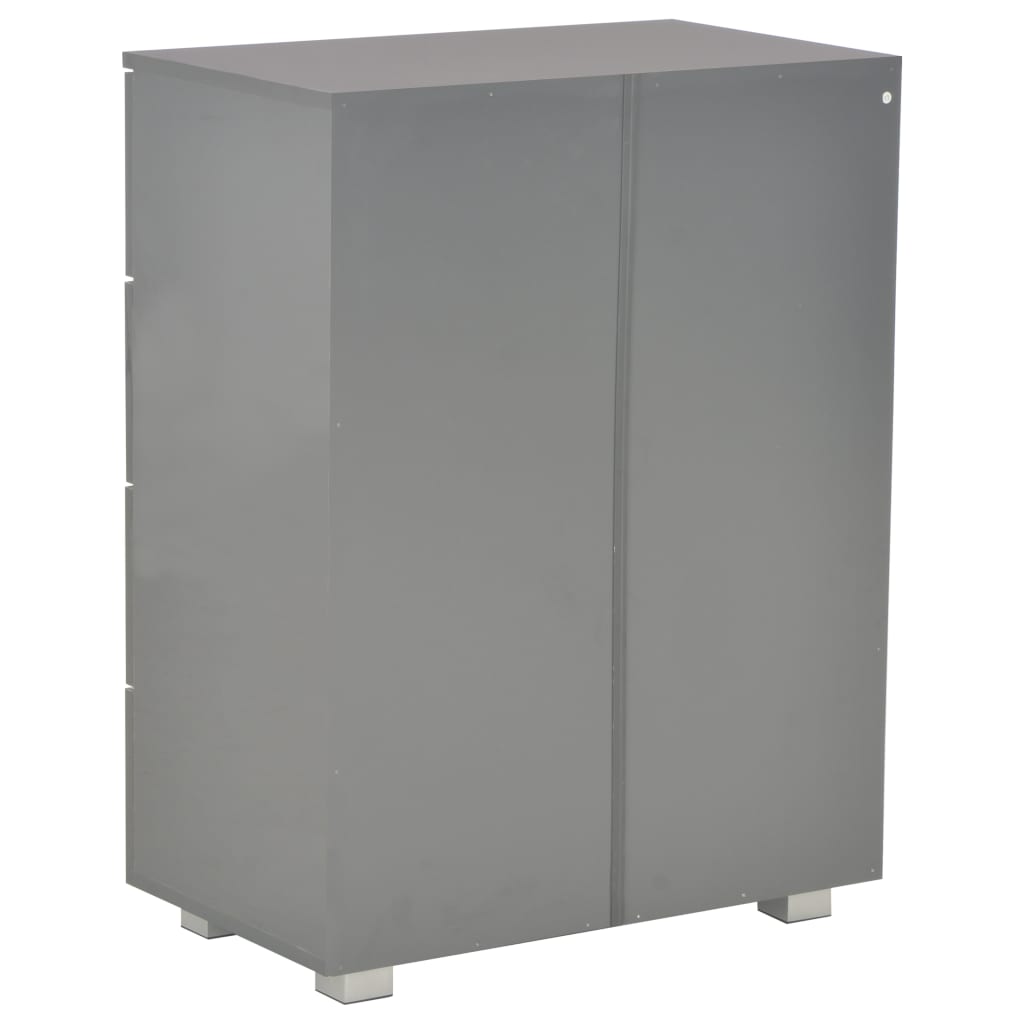 Komoda visoki sjaj siva 60 x 35 x 80 cm od konstruiranog drva