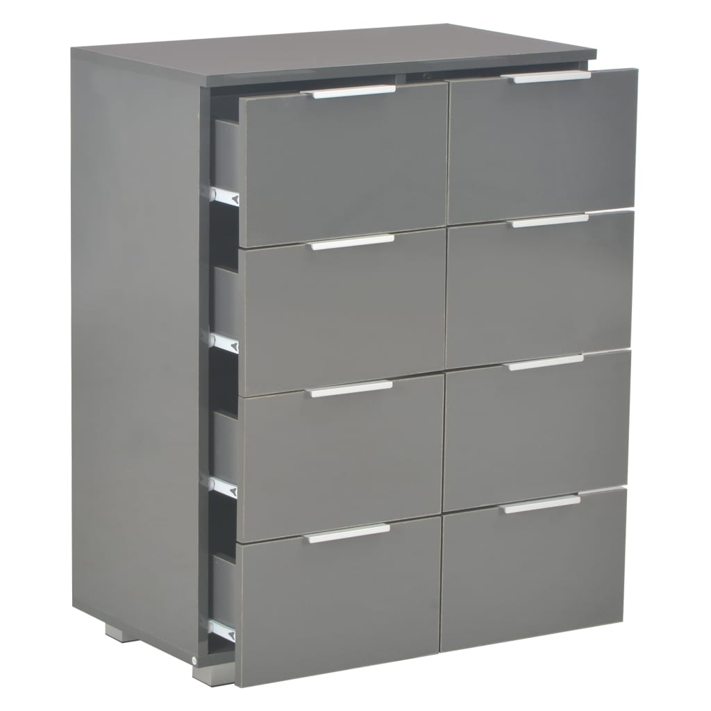 Komoda visoki sjaj siva 60 x 35 x 80 cm od konstruiranog drva