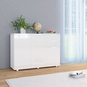 Komoda visoki sjaj bijela 107x35x80,5 cm