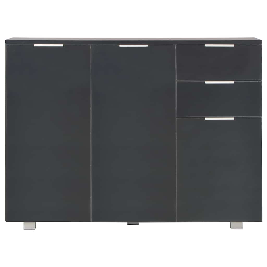 Komoda visoki sjaj crna 107x35x80,5 cm