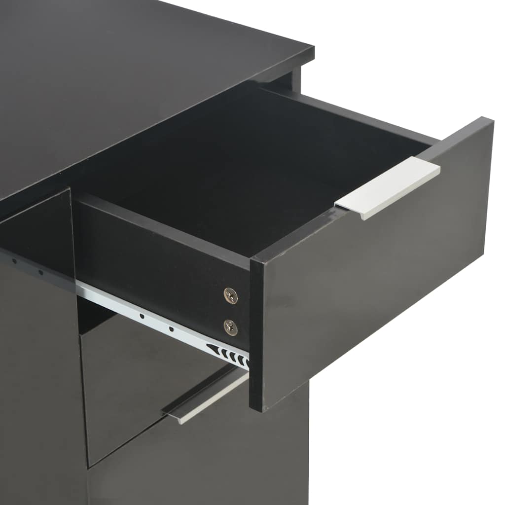 Komoda visoki sjaj crna 107x35x80,5 cm