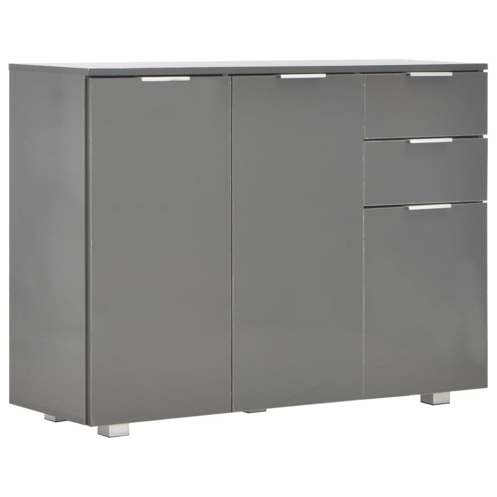 Komoda visoki sjaj siva 107x35x80,5 cm