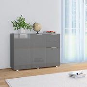 Komoda visoki sjaj siva 107x35x80,5 cm