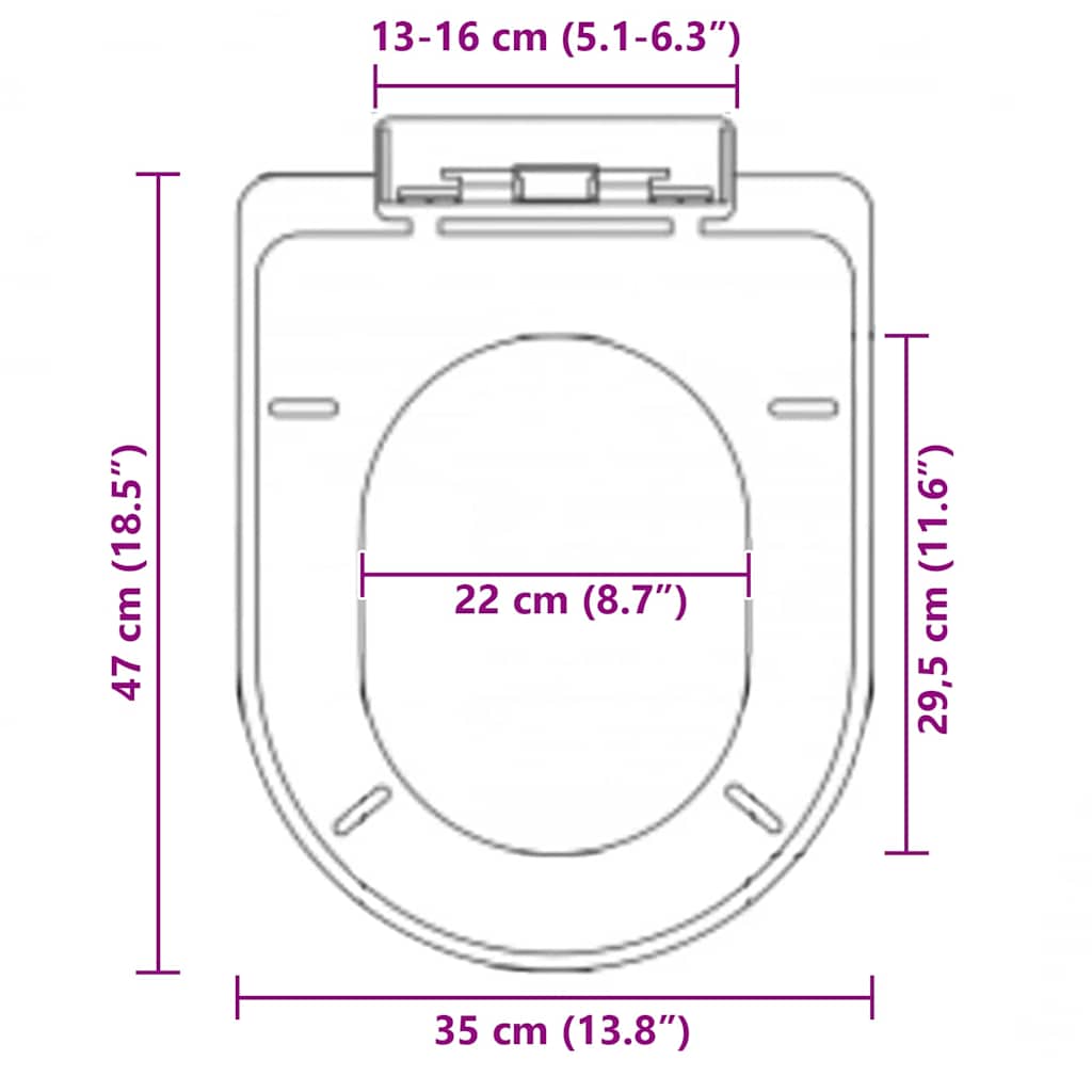 Toaletna daska s mekim zatvaranjem i brzim otpuštanjem crna