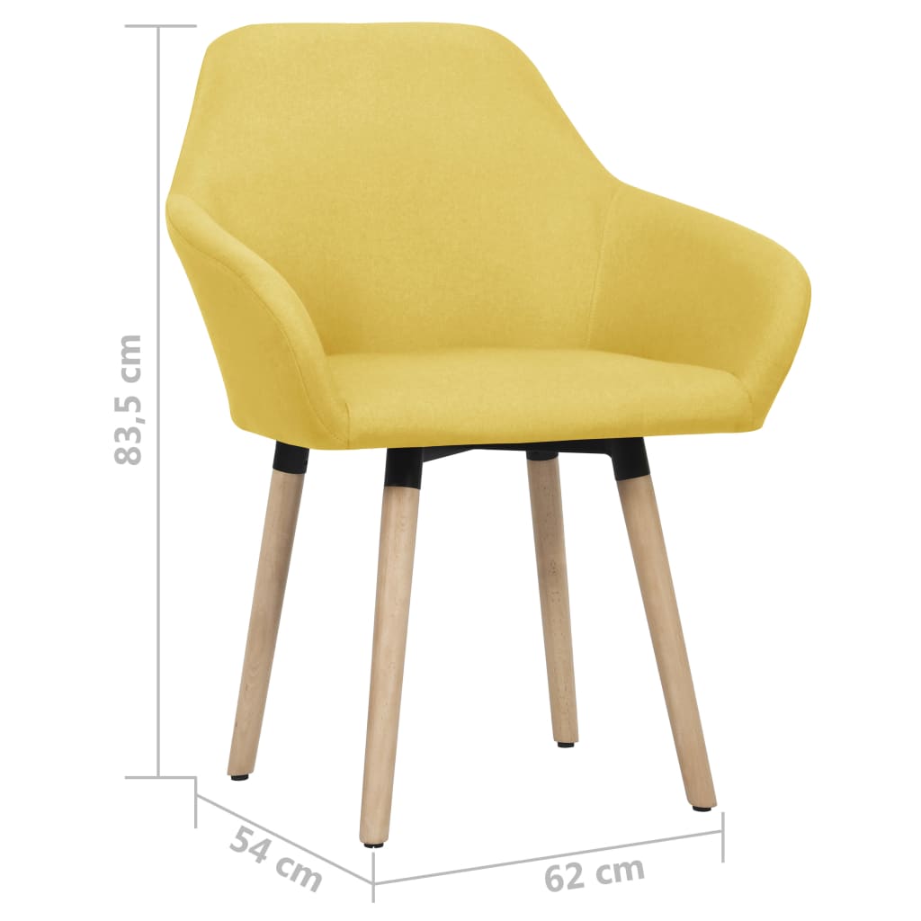 Blagovaonske stolice od tkanine 2 kom žute