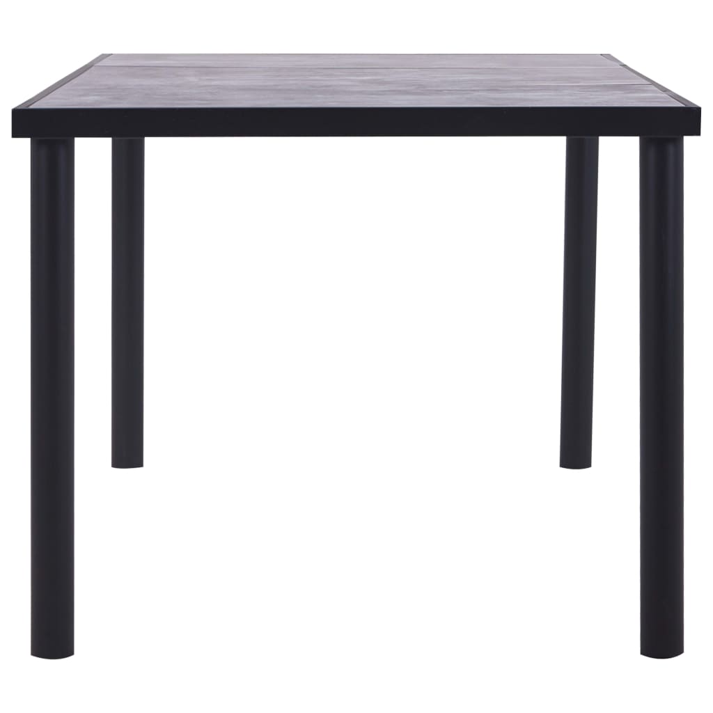 Blagovaonski stol crni i siva boja betona 200 x 100 x 75 cm MDF