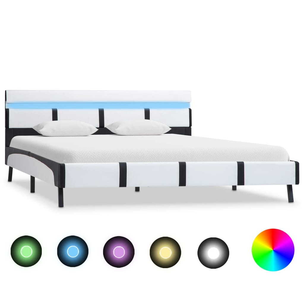 v Okvir za krevet od umjetne kože LED bijeli 120 x 200 cm