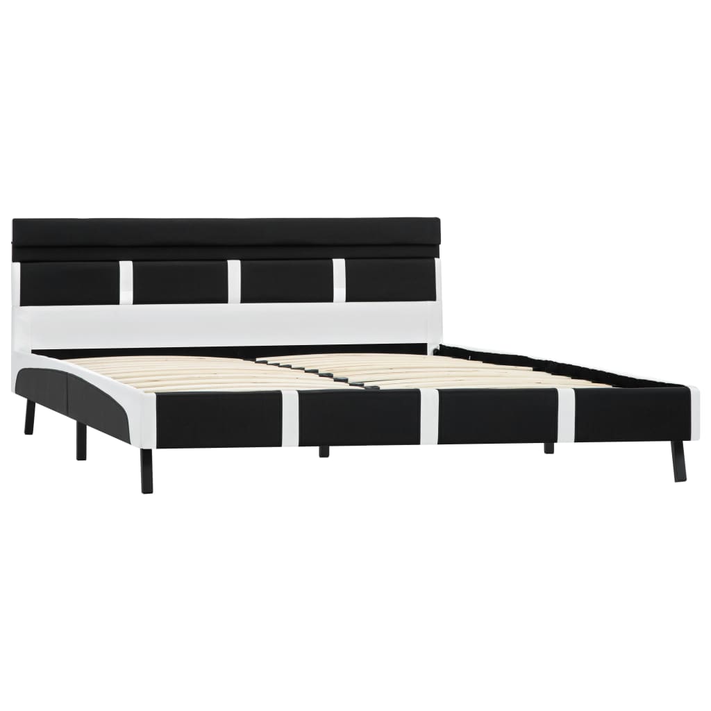 Okvir za krevet od umjetne kože s LED svjetlom crni 160x200 cm