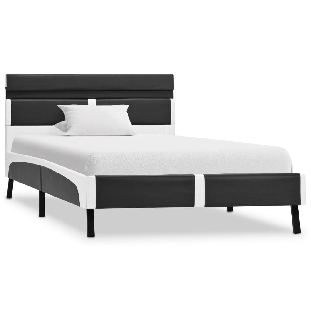 Okvir za krevet od umjetne kože s LED svjetlom sivi 90 x 200 cm