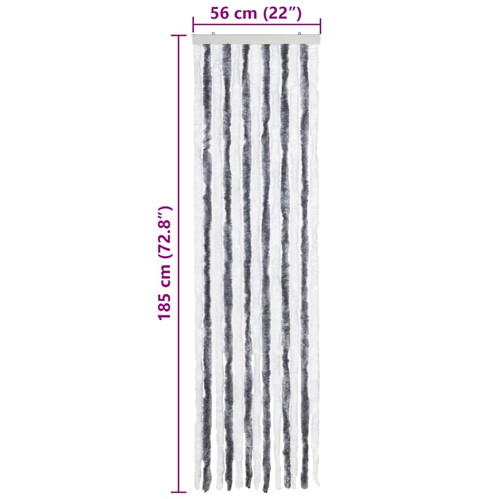Zastor protiv insekata sivo-bijeli 56 x 185 cm šenil