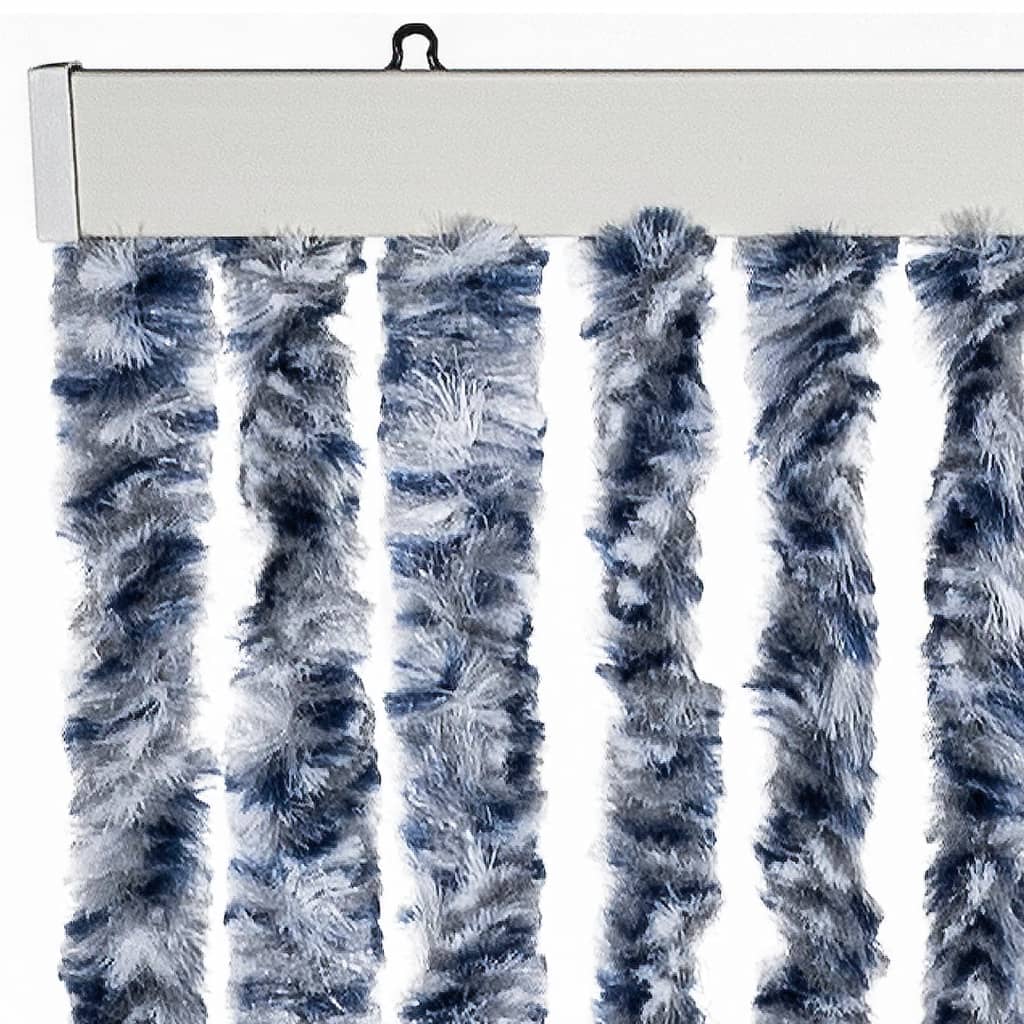 Zastor protiv insekata plavo-bijelo-srebrni 90 x 220 cm šenil