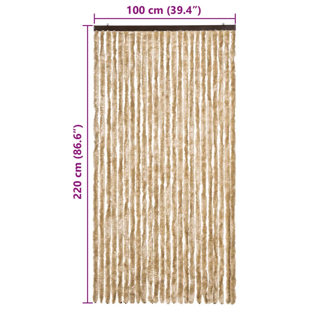 Zastor protiv insekata bež 100 x 220 cm šenil