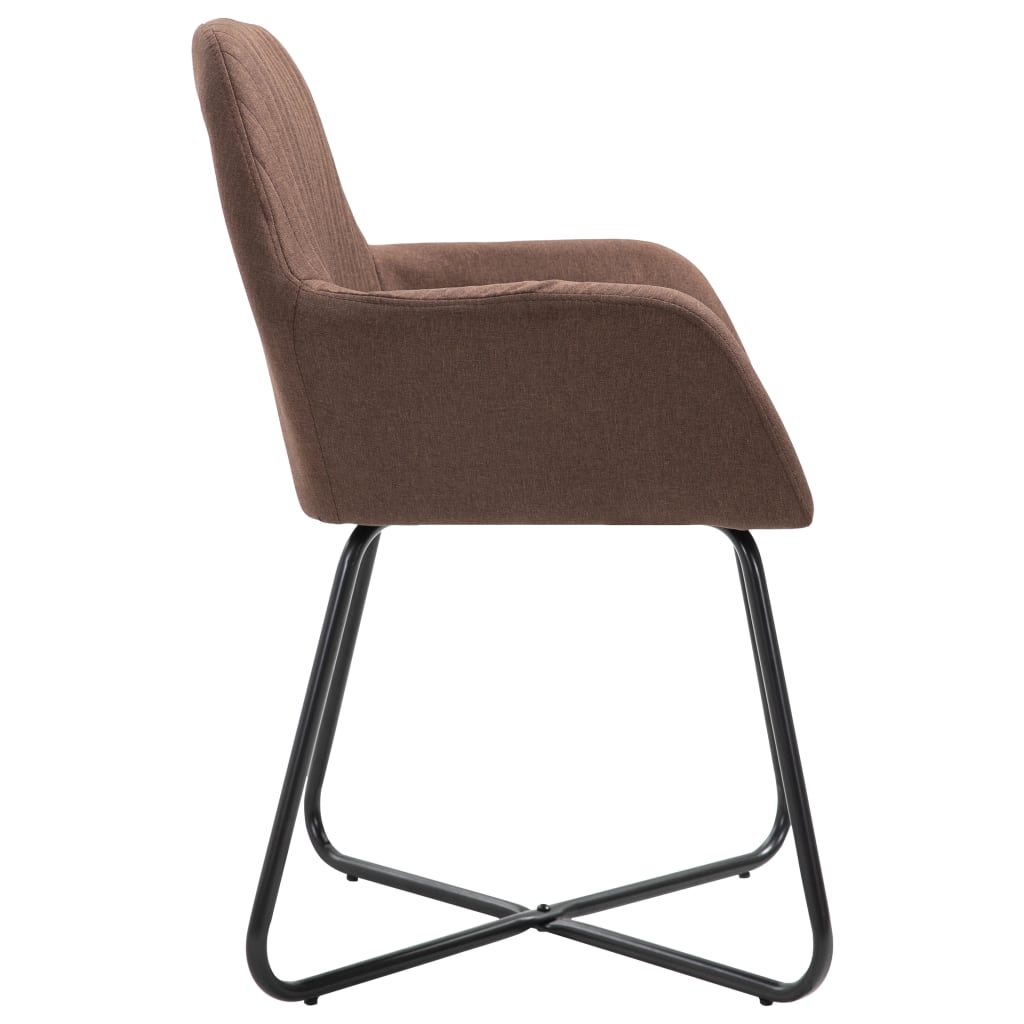 Blagovaonske stolice 2 kom smeđe od tkanine