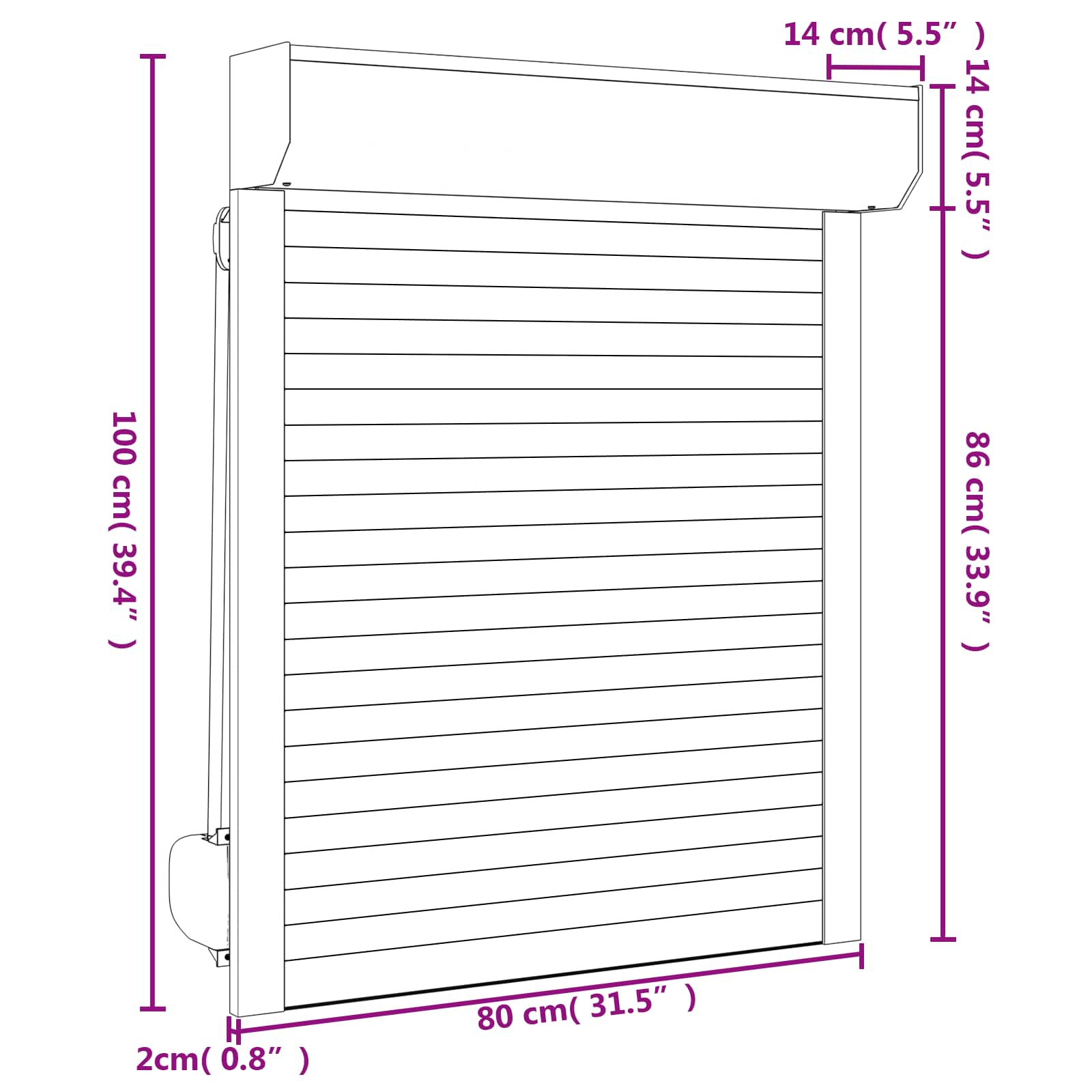 Roletna Bijeli 80 x 100 cm Aluminij i poliuretan