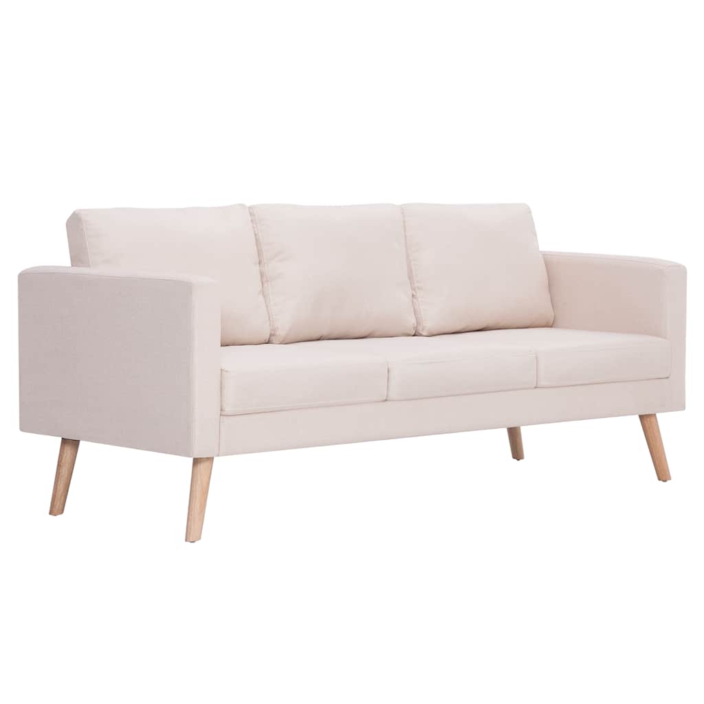 2-dijelni set sofa od tkanine krem