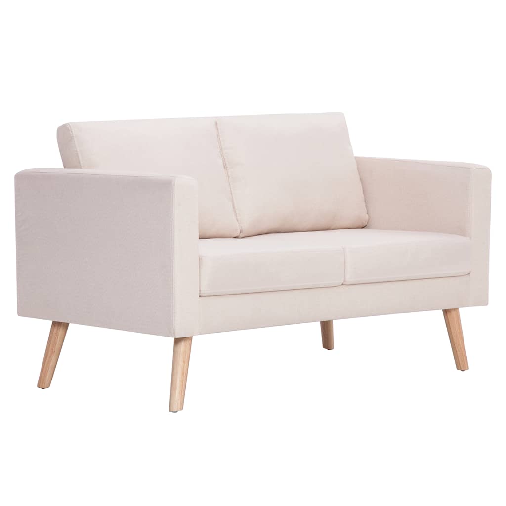 2-dijelni set sofa od tkanine krem