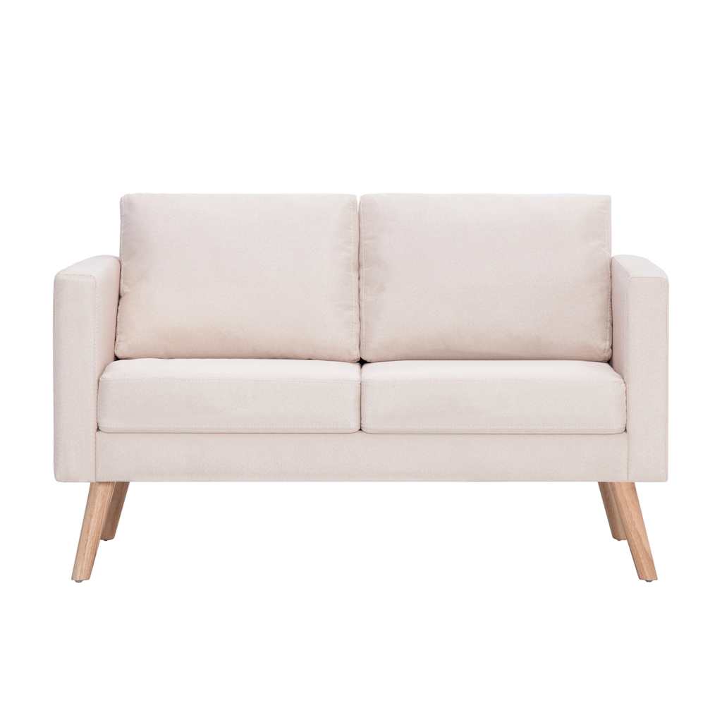 2-dijelni set sofa od tkanine krem