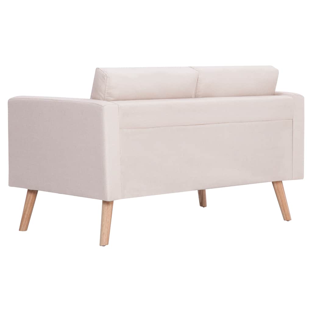 2-dijelni set sofa od tkanine krem