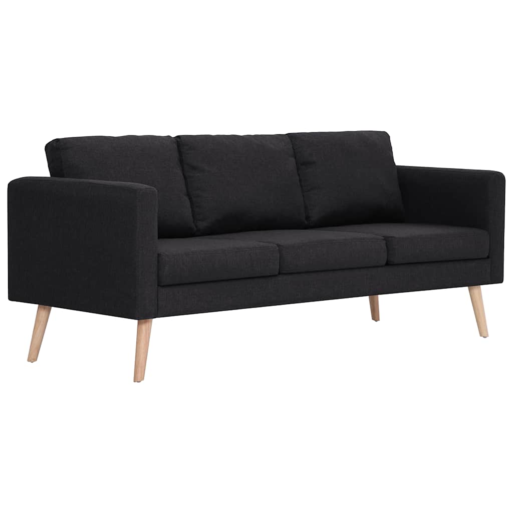 2-dijelni set sofa od tkanine crni