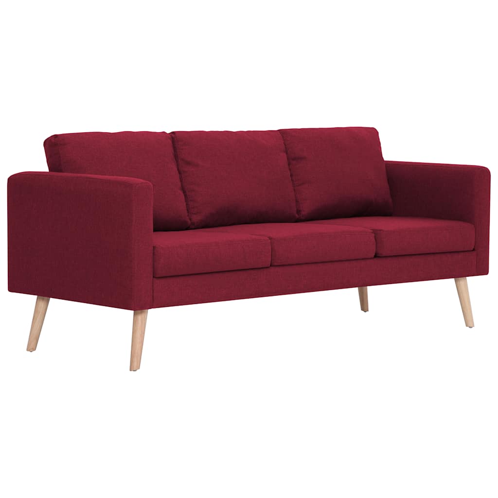 2-dijelni set sofa od tkanine crvena boja vina