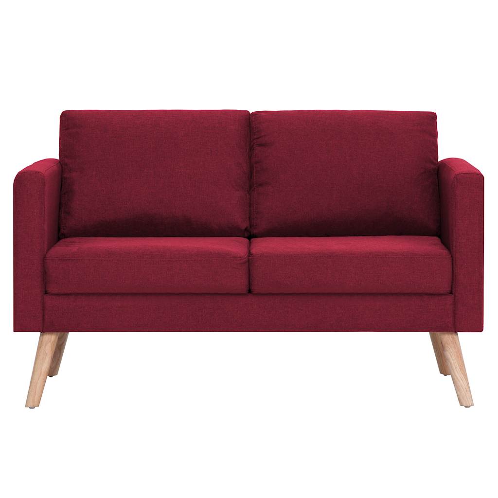 2-dijelni set sofa od tkanine crvena boja vina